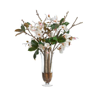 Blush Magnolia Branch Arrangement in Tall Vase
