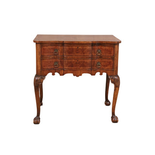 19th Century English Walnut Two Drawer Table
