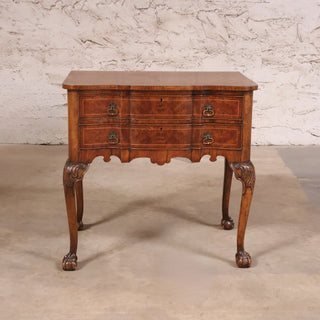 19th Century English Walnut Two Drawer Table
