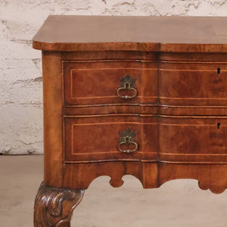 19th Century English Walnut Two Drawer Table
