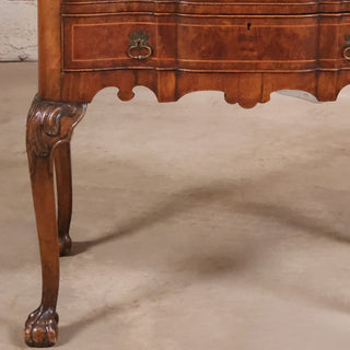 19th Century English Walnut Two Drawer Table
