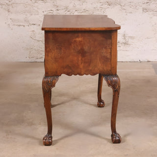 19th Century English Walnut Two Drawer Table
