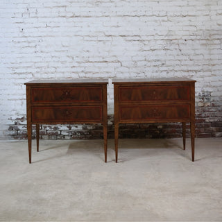 19th Century French Walnut Star Inlay Table (Set of 2)
