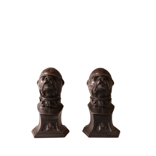 19th Century French Iron Knight Helmet Bookends (Set of 2)
