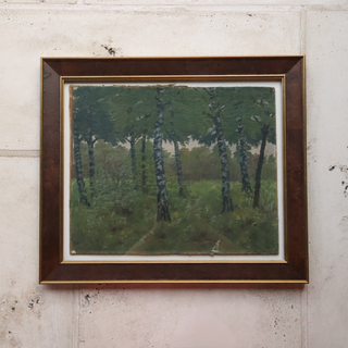 20th Century French Tree Line Painting
