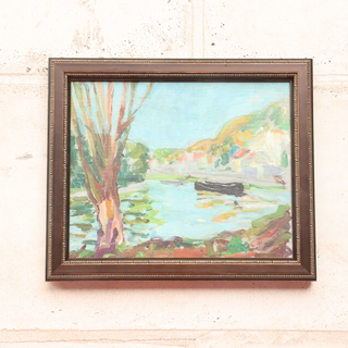 20th Century French Spring River Painting
