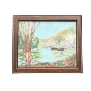 20th Century French Spring River Painting
