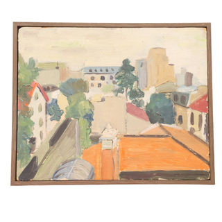 20th Century French Rooftops Painting
