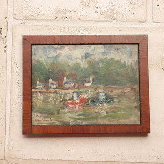 Mid Century French Boat Scene
