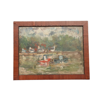 Mid Century French Boat Scene
