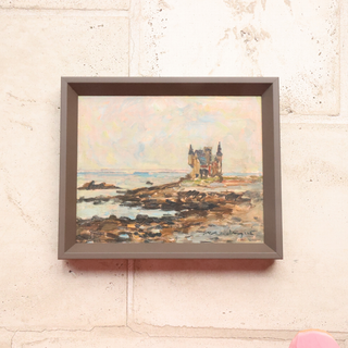 20th Century French Seaside Castle Painting
