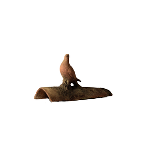19th Century French Terracotta Roof Tile with Motif (D)
