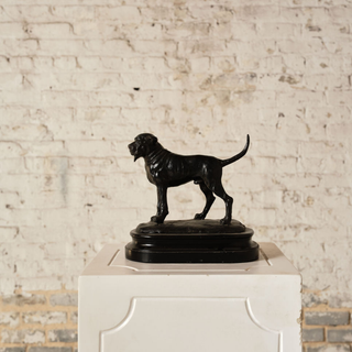19th Century French Bronze Dog Statue
