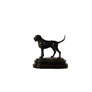 19th Century French Bronze Dog Statue
