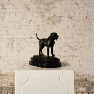 19th Century French Bronze Dog Statue
