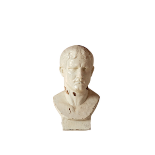 20th Century French Male Plaster Bust
