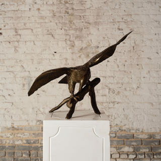 20th Century French Brass Eagle Sculpture
