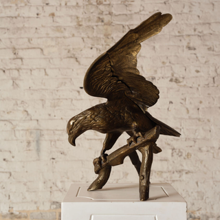 20th Century French Brass Eagle Sculpture
