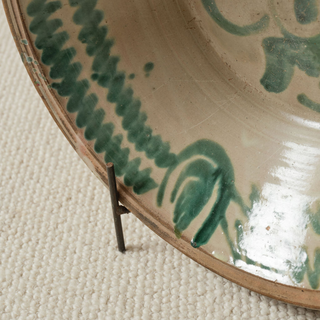 20th Century Spanish Pottery Bowl with Stand (A)
