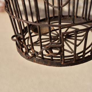 19th Century French Iron Bird Cage with Stand
