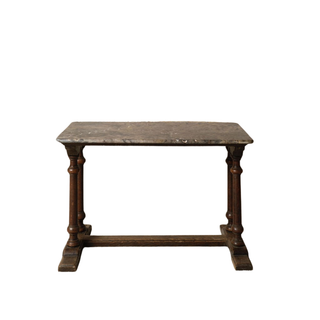 19th Century French Marble & Oak Table
