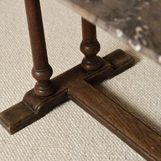 19th Century French Marble & Oak Table
