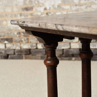 19th Century French Marble & Oak Table
