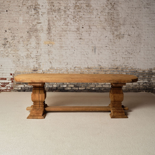 Early 20th Century French Oak Trestle Table
