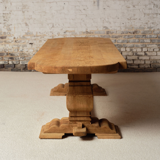 Early 20th Century French Oak Trestle Table

