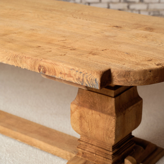 Early 20th Century French Oak Trestle Table
