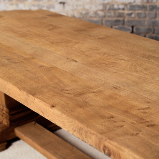 Early 20th Century French Oak Trestle Table
