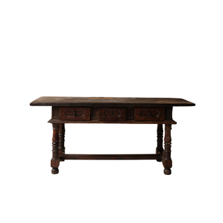17th Century French Oak & Walnut Console Table
