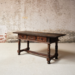 17th Century French Oak & Walnut Console Table
