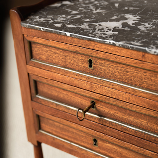 18th Century French Louis XVI Mahogany Bedside Table
