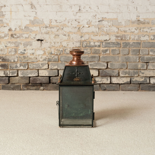 19th Century French Iron Gas Green Lantern
