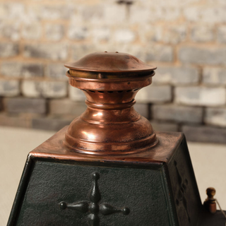 19th Century French Iron Gas Green Lantern
