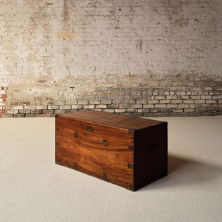 19th Century French Camphor Wooden Marine Chest
