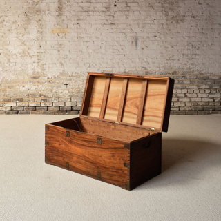 19th Century French Camphor Wooden Marine Chest
