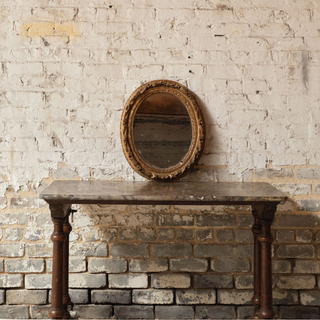 19th Century French Oval Plaster Mirror
