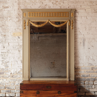 Late 19th Century French Louis XVI Style Gilt Mirror on Pine Frame
