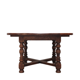 19th Century English Oak Baroque Round Dining Table
