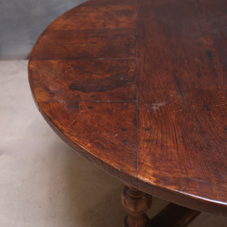 19th Century English Oak Baroque Round Dining Table
