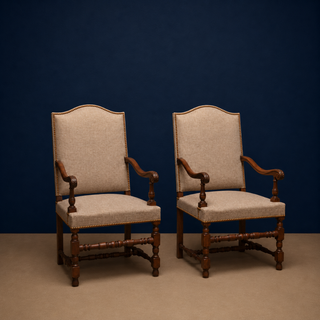 Late 19th Century French Walnut Henry Du Style Chairs (Set of 2)
