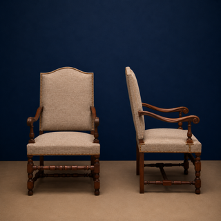 Late 19th Century French Walnut Henry Du Style Chairs (Set of 2)
