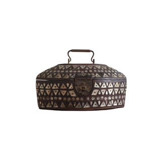 19th Century Belgian Painted Pine Box with Inlay
