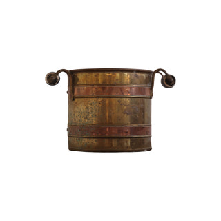 20th Century Belgian Brass & Copper Bucket
