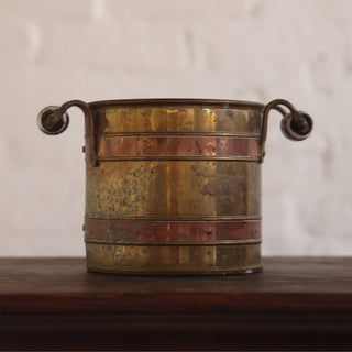 20th Century Belgian Brass & Copper Bucket
