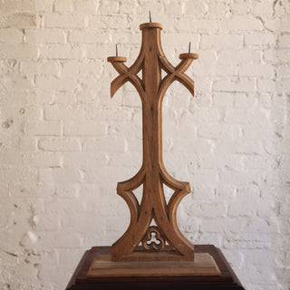1920s French Oak Candelabra
