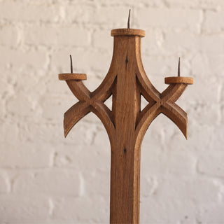 1920s French Oak Candelabra
