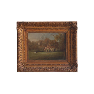 1870 English Landscape Painting on Canvas
